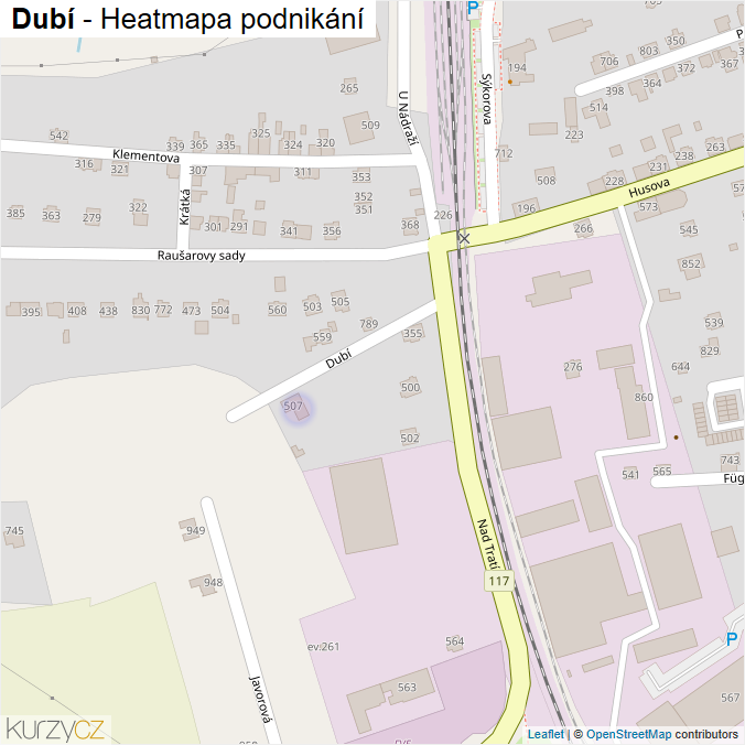 Mapa Dubí - Firmy v ulici.