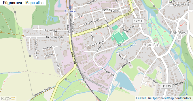 Fügnerova - mapa ulice