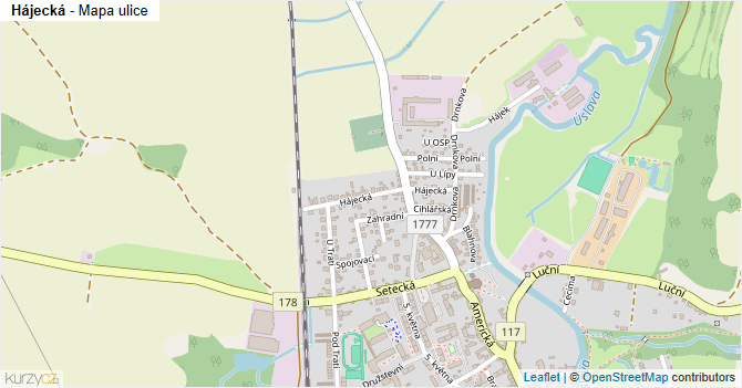 Hájecká - mapa ulice
