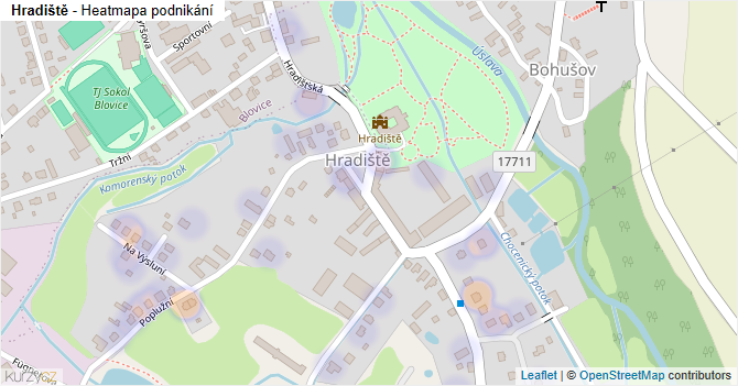 Hradiště - mapa podnikání