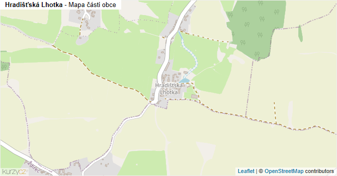 Hradišťská Lhotka - mapa části obce