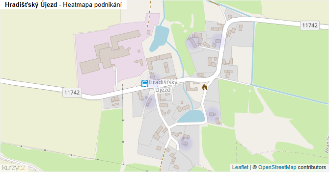 Hradišťský Újezd - mapa podnikání