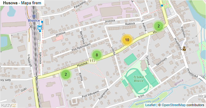 Husova - mapa firem