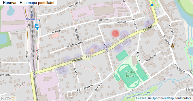 Husova - mapa podnikání