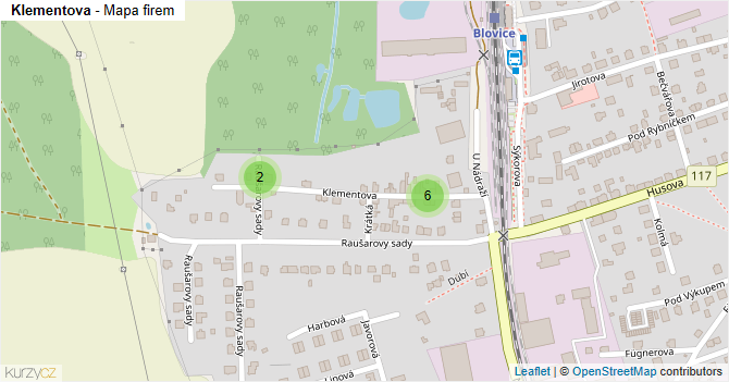 Klementova - mapa firem