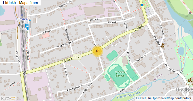Lidická - mapa firem