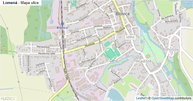 Lomená - mapa ulice