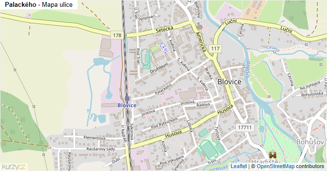 Palackého - mapa ulice