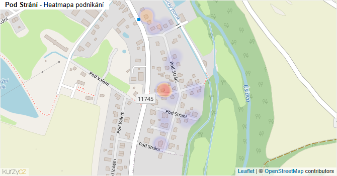 Pod Strání - mapa podnikání