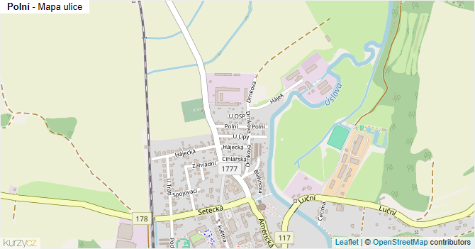 Polní - mapa ulice