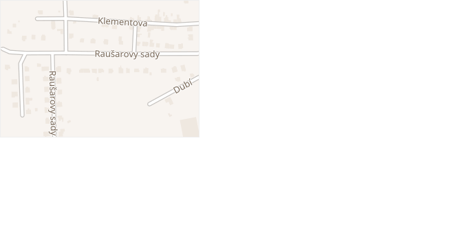 Raušarovy sady v obci Blovice - mapa ulice