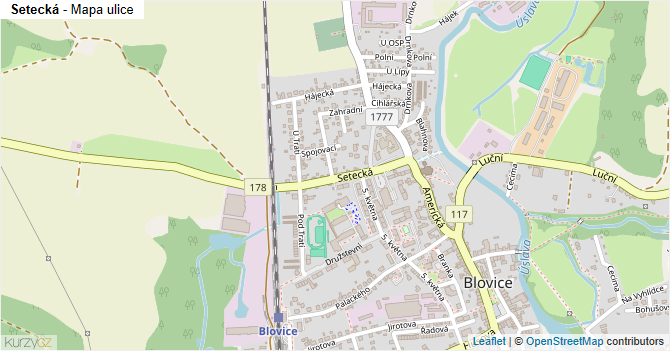 Setecká - mapa ulice