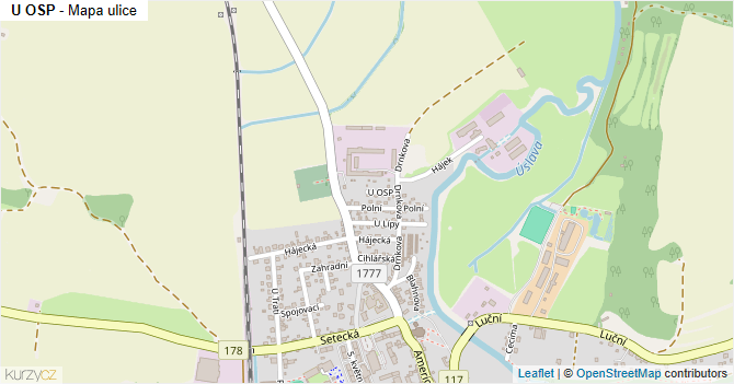U OSP - mapa ulice