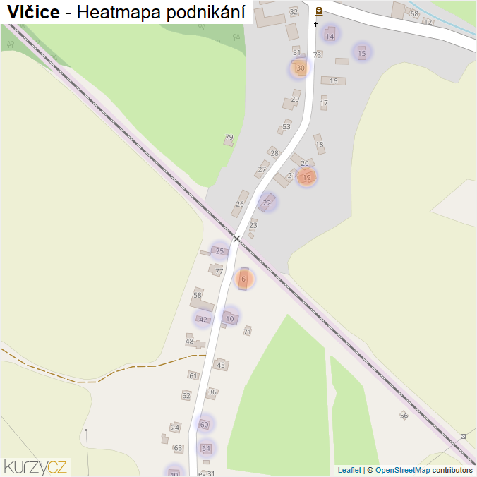 Mapa Vlčice - Firmy v části obce.