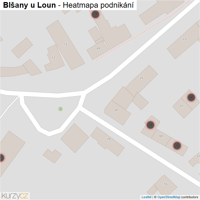 Mapa Blšany u Loun - Firmy v obci.