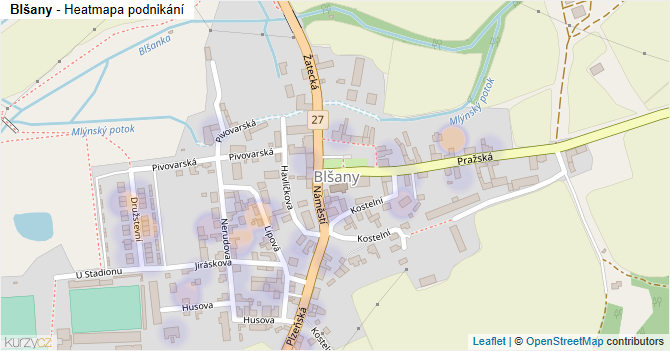 Blšany - mapa podnikání