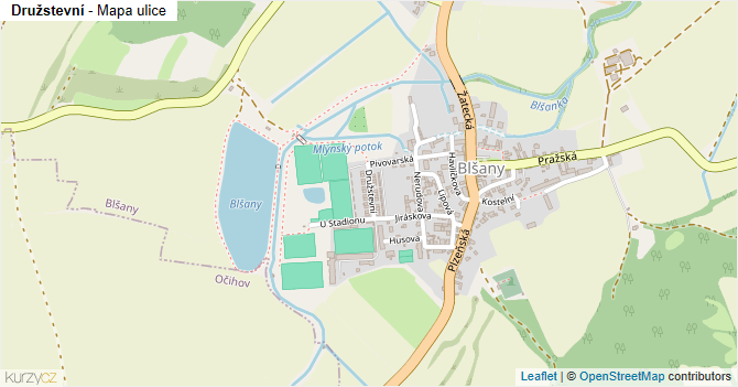Družstevní - mapa ulice