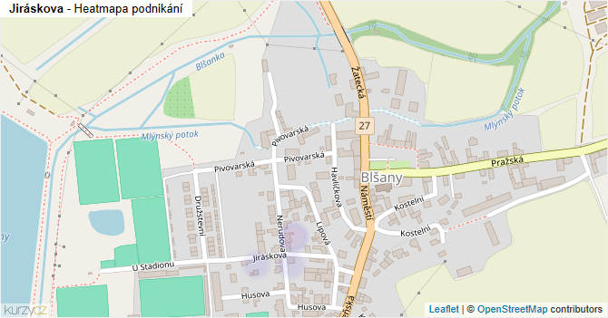 Jiráskova - mapa podnikání