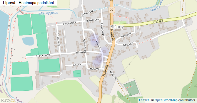 Lipová - mapa podnikání