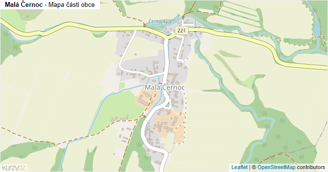 Malá Černoc - mapa části obce