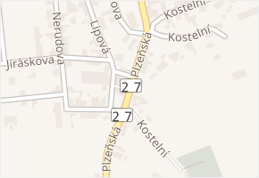 Plzeňská v obci Blšany - mapa ulice