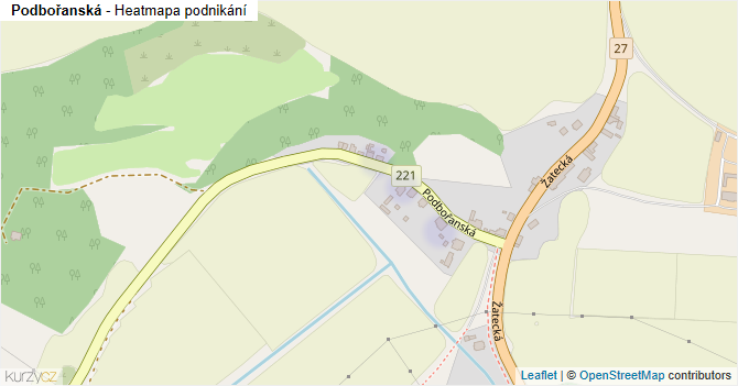 Podbořanská - mapa podnikání