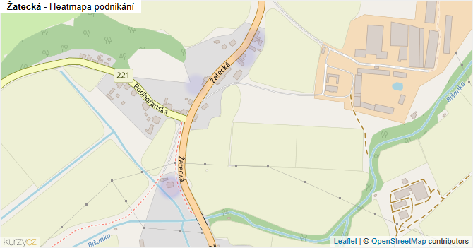 Žatecká - mapa podnikání
