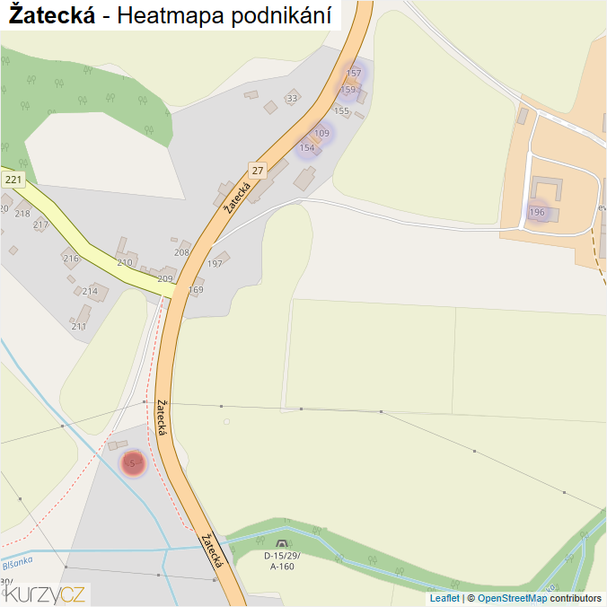 Mapa Žatecká - Firmy v ulici.