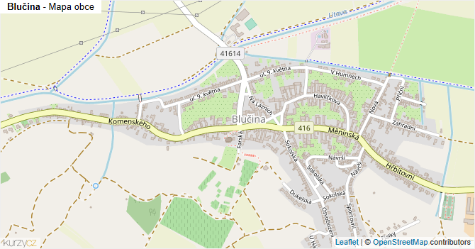 Blučina - mapa obce