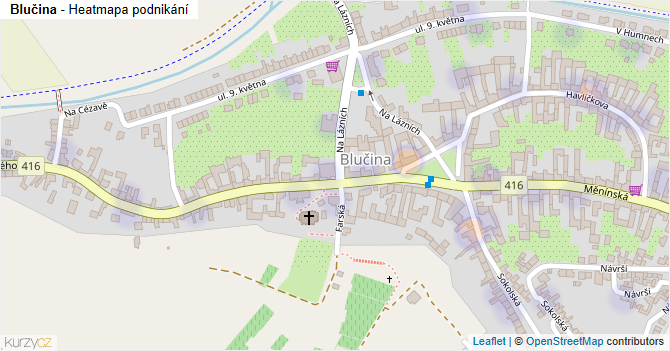 Blučina - mapa podnikání