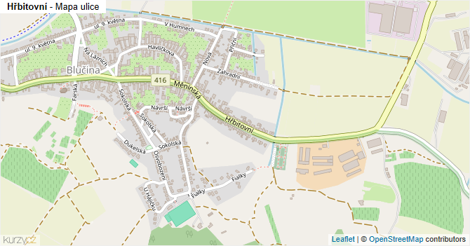 Hřbitovní - mapa ulice