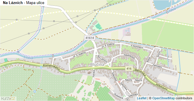 Na Lázních - mapa ulice