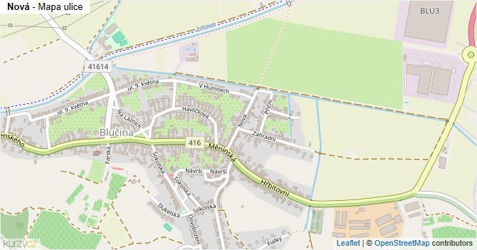 Nová - mapa ulice
