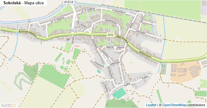 Sokolská - mapa ulice