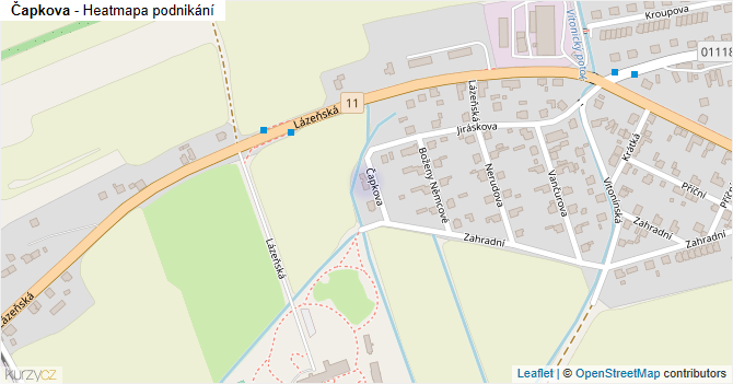 Čapkova - mapa podnikání