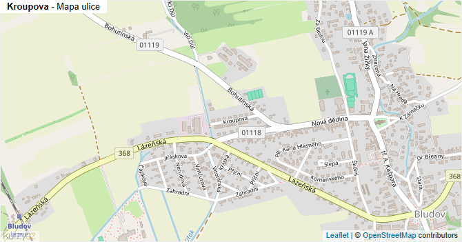 Kroupova - mapa ulice