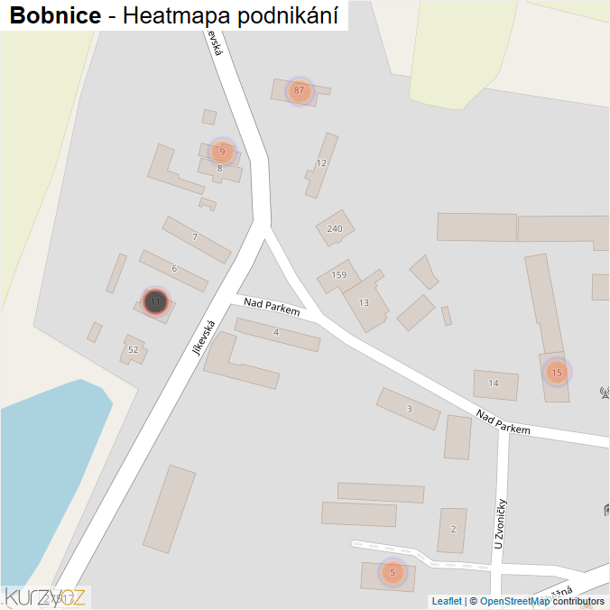 Mapa Bobnice - Firmy v obci.