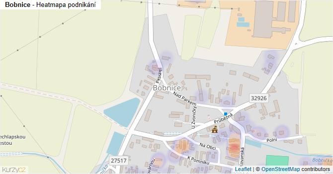 Bobnice - mapa podnikání