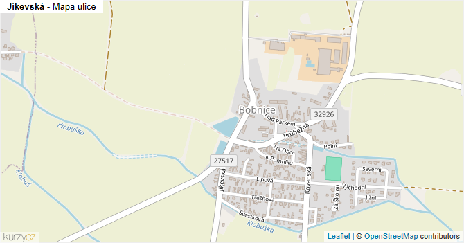 Jíkevská - mapa ulice