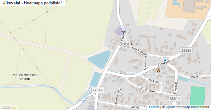 Jíkevská - mapa podnikání