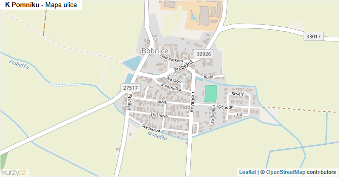 K Pomníku - mapa ulice