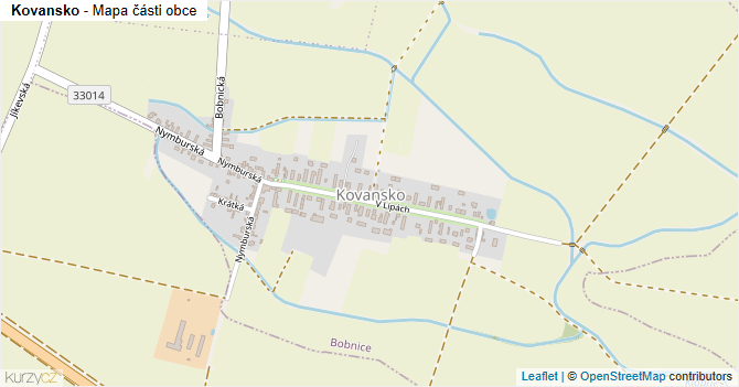 Kovansko - mapa části obce