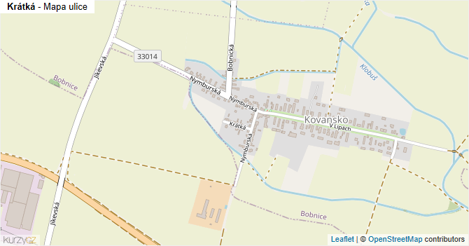 Krátká - mapa ulice