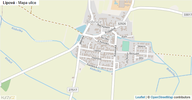 Lipová - mapa ulice