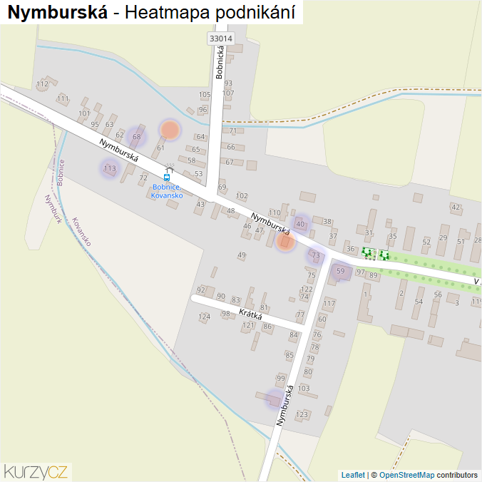 Mapa Nymburská - Firmy v ulici.