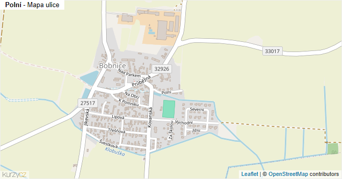 Polní - mapa ulice