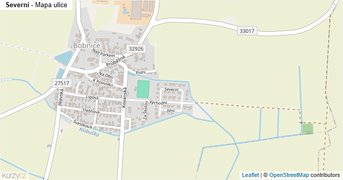 Severní - mapa ulice