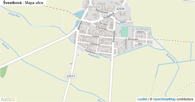 Švestková - mapa ulice