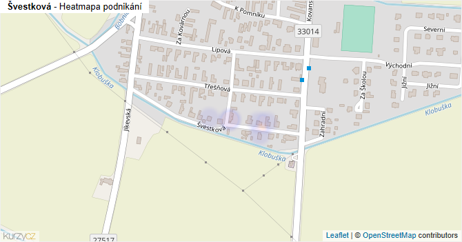Švestková - mapa podnikání