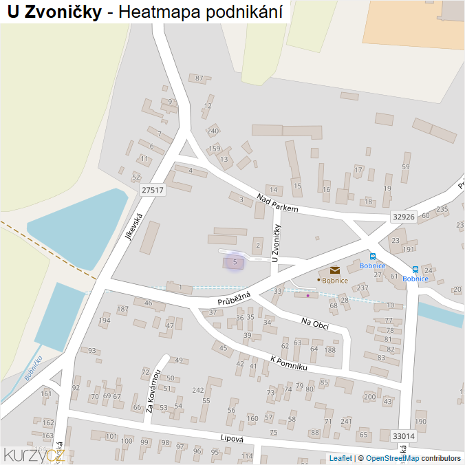 Mapa U Zvoničky - Firmy v ulici.